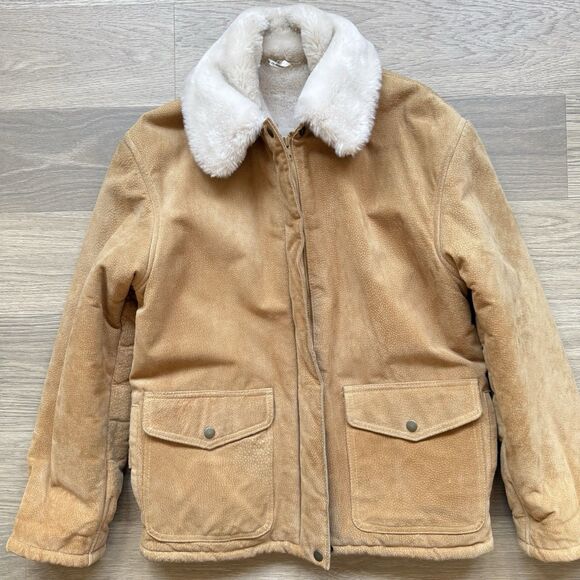 J Percy Marvin Richards Jacket Women Small Leather Sherpa Lined Chore Rancher - Picture 1 of 13
